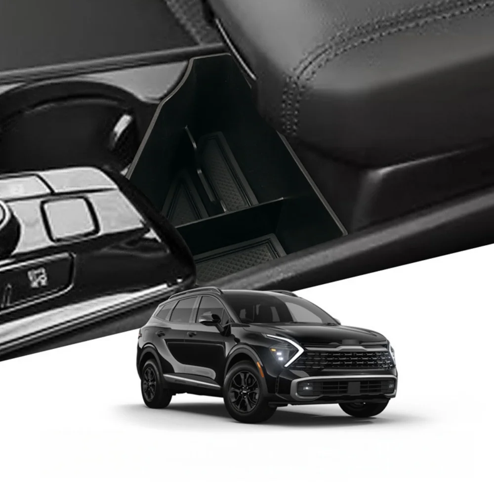 

Органайзер, аксессуары для уборки, черный автомобильный подлокотник для центральной консоли, ящик для хранения для Kia Sportage NQ5 2021-2023