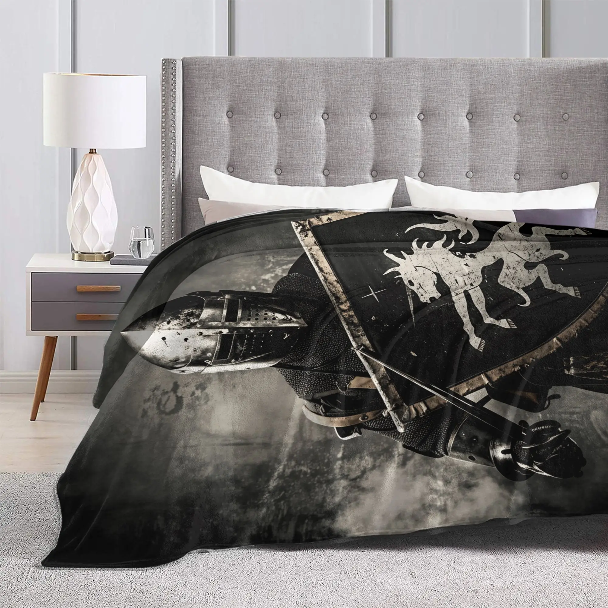 Templar Blood Knight Honor Holy Crusader Blanket  Soft Warm Aesthetic Plush Bedding Throws For Children Bedroom Bedspread Bed
