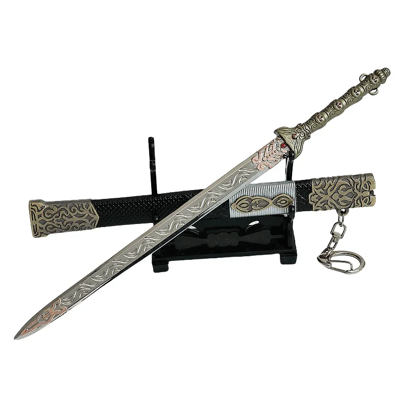 22 CM Chinese Ancient Cold Weapon Gan Jiang Sword Metal Craft Weapons Model Collectible Desk Ornaments Creative Gift for Friends