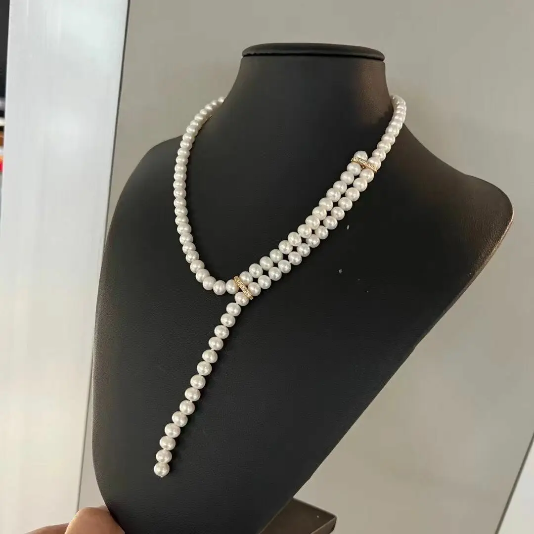 

New Design 8-9mm South Sea Round White Pearl Necklace 24"