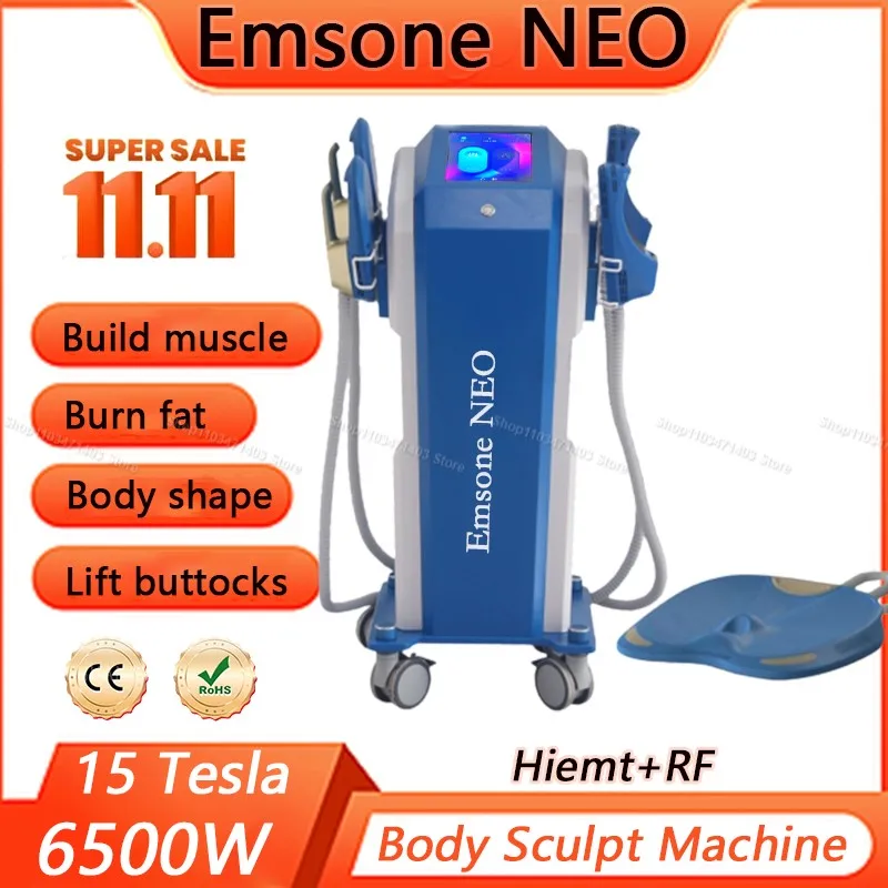 15 Tesla 6500W EMS Body Sculpting เครื่อง RF กระตุ้นกล้ามเนื้อท้อง Burning Slimming Shaping Pelvic Emsone NEO Salon