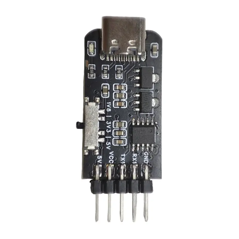 USB To TTL Converter Module USB To Dual UART TTL Module Adjustable I/O Level (1.8V/3.3V/5V) Type-C Interface