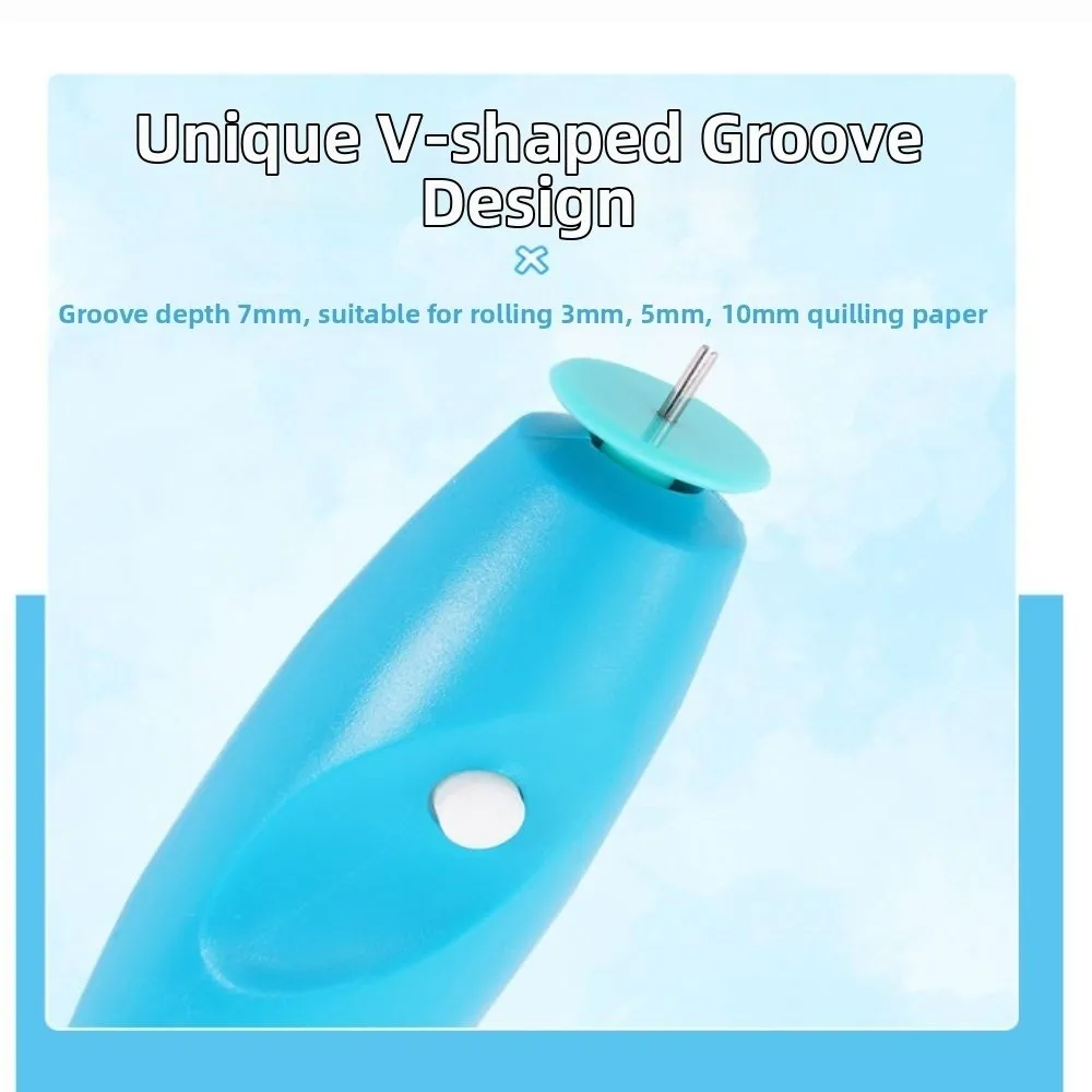 Lightweight Electric Quilling Pen Handheld Blue Quilling Art Tool With Support Plate Smooth Rotation Paper Rolling Tool