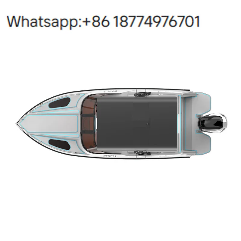 Bote de Aluminio Soldado 2025 con Consola Central, Bote para Pesca en Río