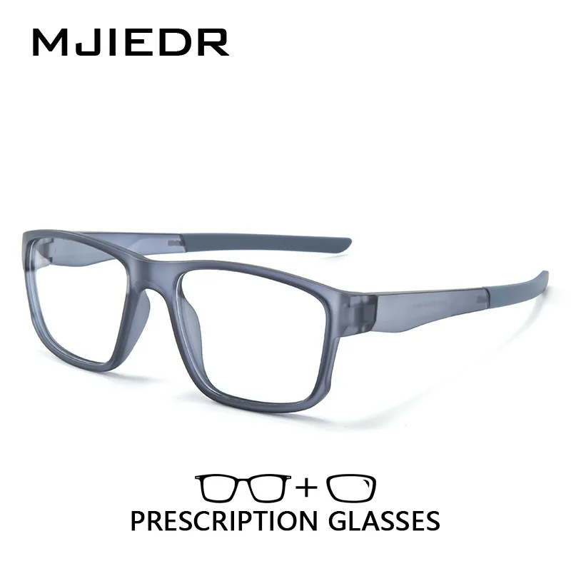 MJIEDR Square Photochromic Sports Prescription Glasses TR Frame Grey Brown Lenses Outdoor Indoor Use Colors