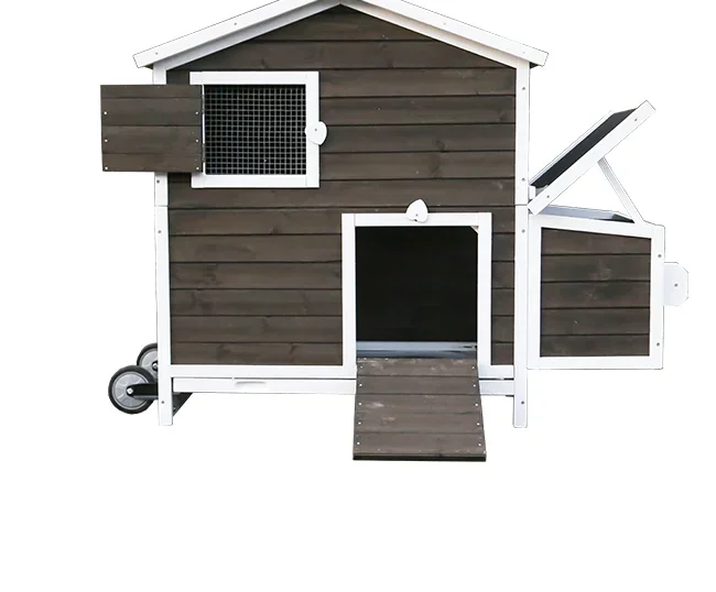Large Chicken Coop with Wheels and Spacious Run for Laying Hens