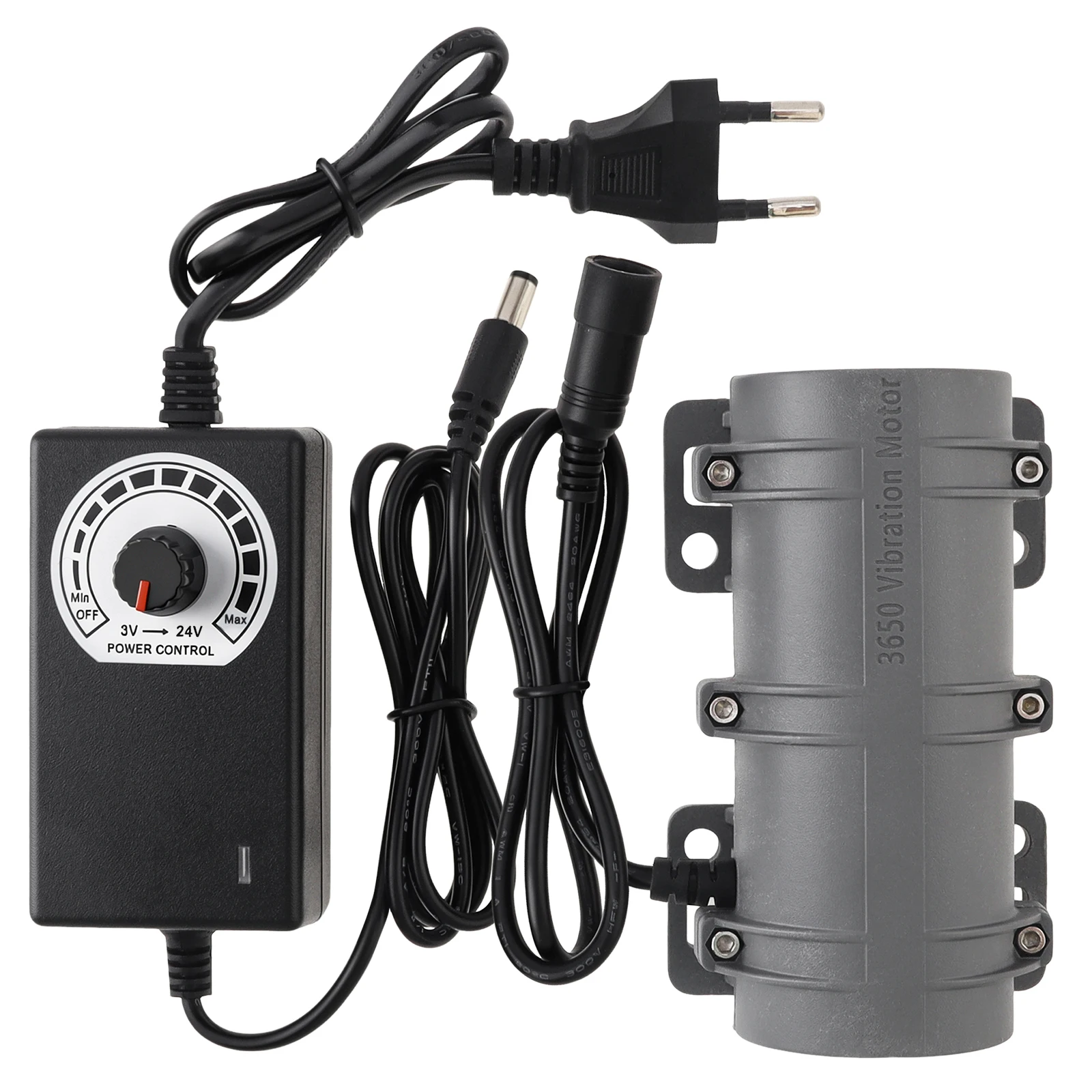 24V DC Vibration Motor 3800RPM Sieve Shaker Rotary Speed Vibration Motor for Massage Bed Vibration Chair with Speed Adapter