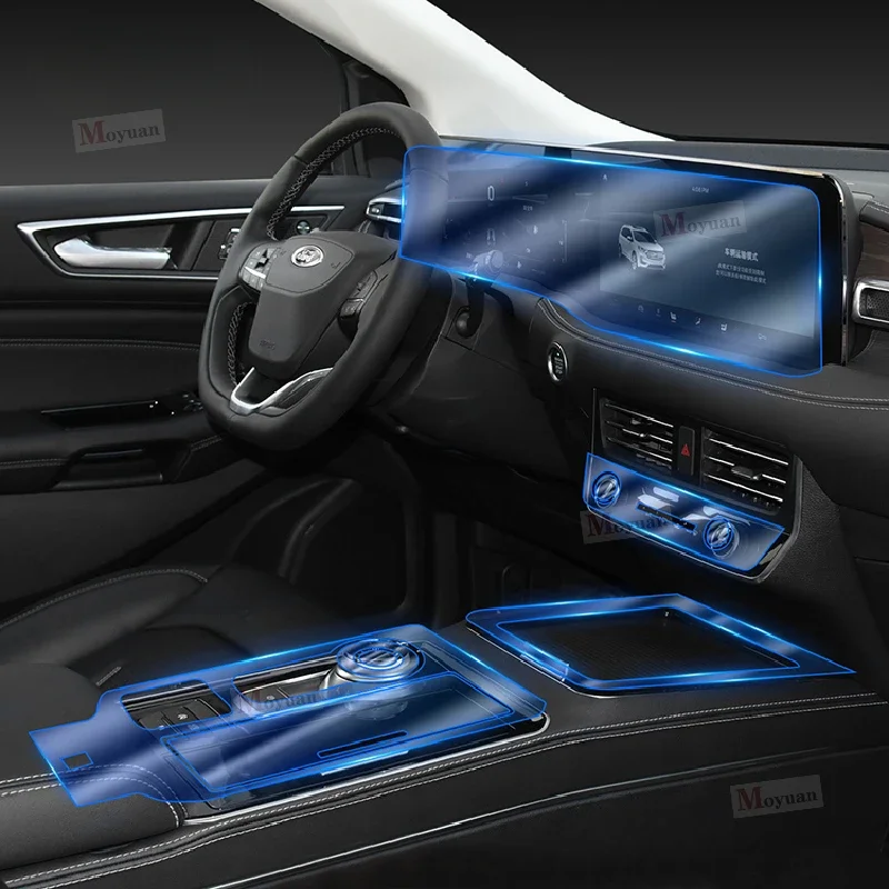 

For Ford Edge 2021-2023 Accessories interior film transparent TPU PPF Navigation Gear Panel Center Console Anti-scratch Sticker