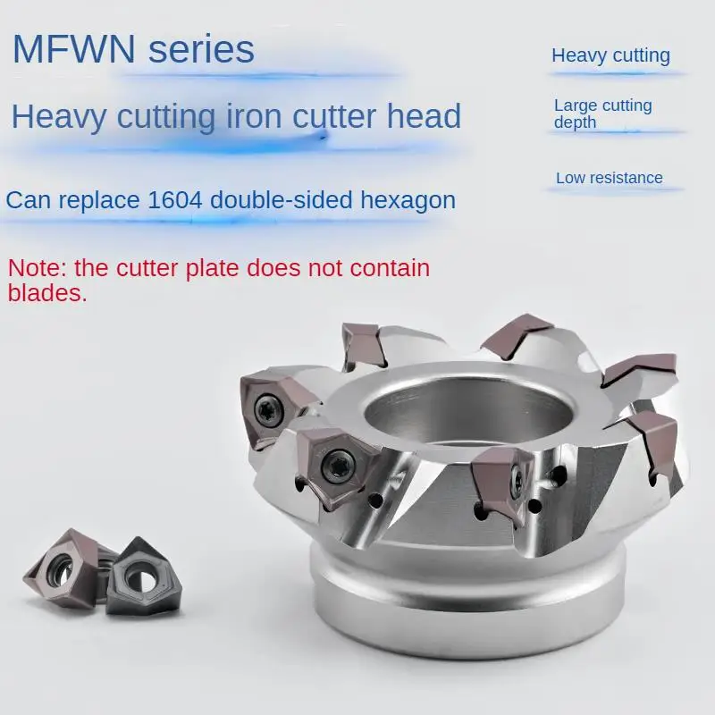 MFWN series 90° rough cutting fast feed right angle milling cutter disc installation WNMU080608 peach shaped blade