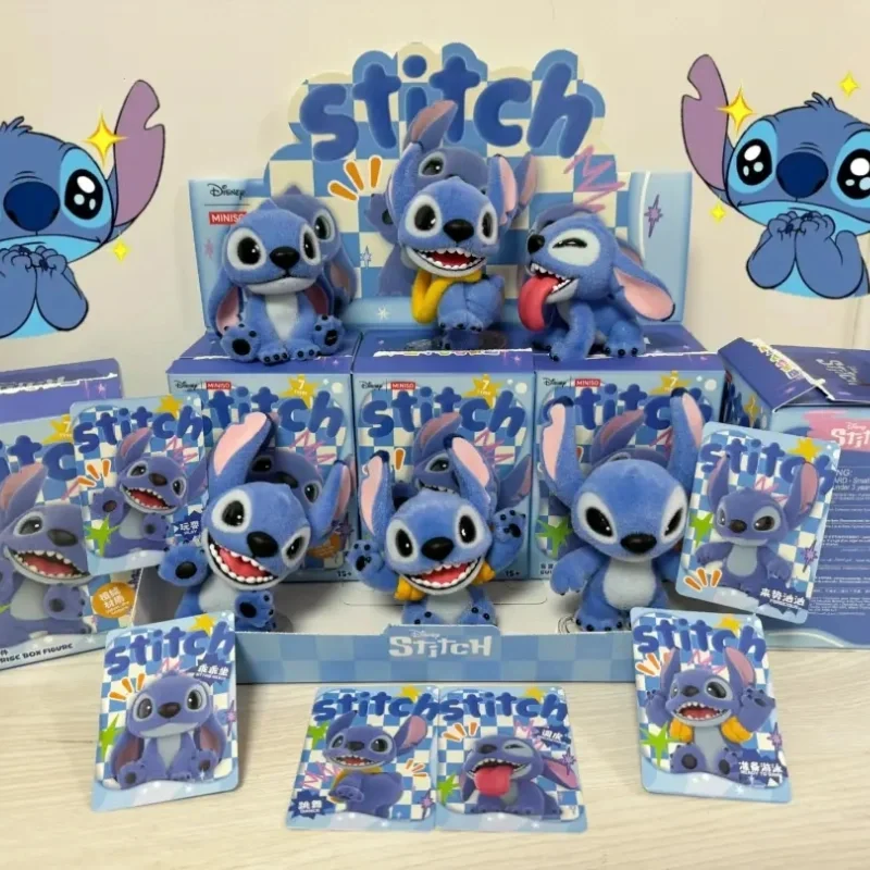 

2025 New Original Stitch Mao Mao Adventure Series Blind Box Flocked Figurines Trendy Toys Pendant Collectible Decoration Gifts