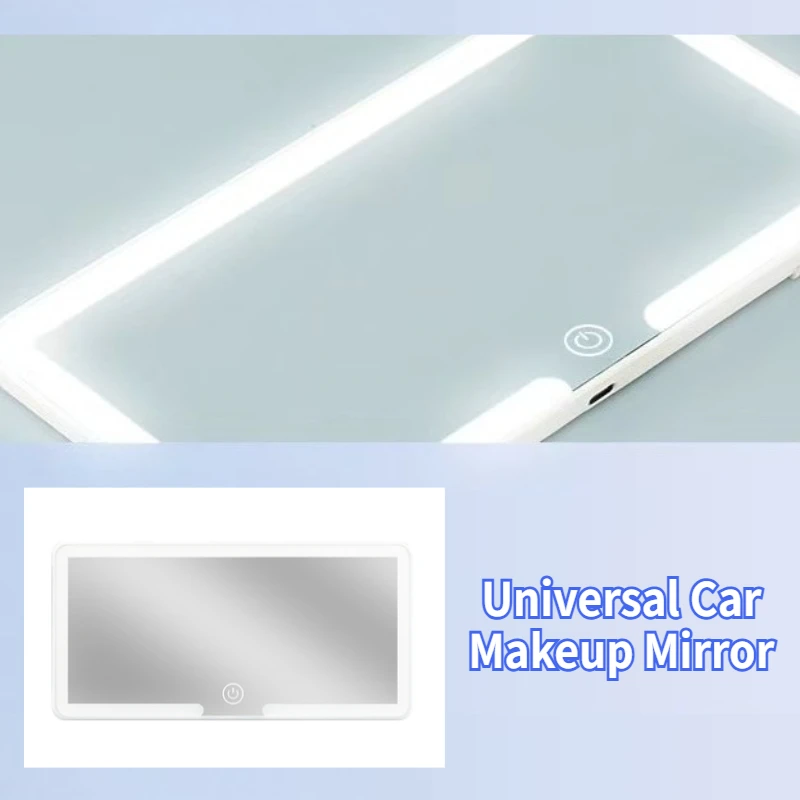 

Автомобильные внутренние зеркала, солнцезащитный козырек, светодиодное HD зеркало для макияжа для девочек и женщин, перезаряжаемый заполняющий светильник, универсальное тонкое косметическое зеркало