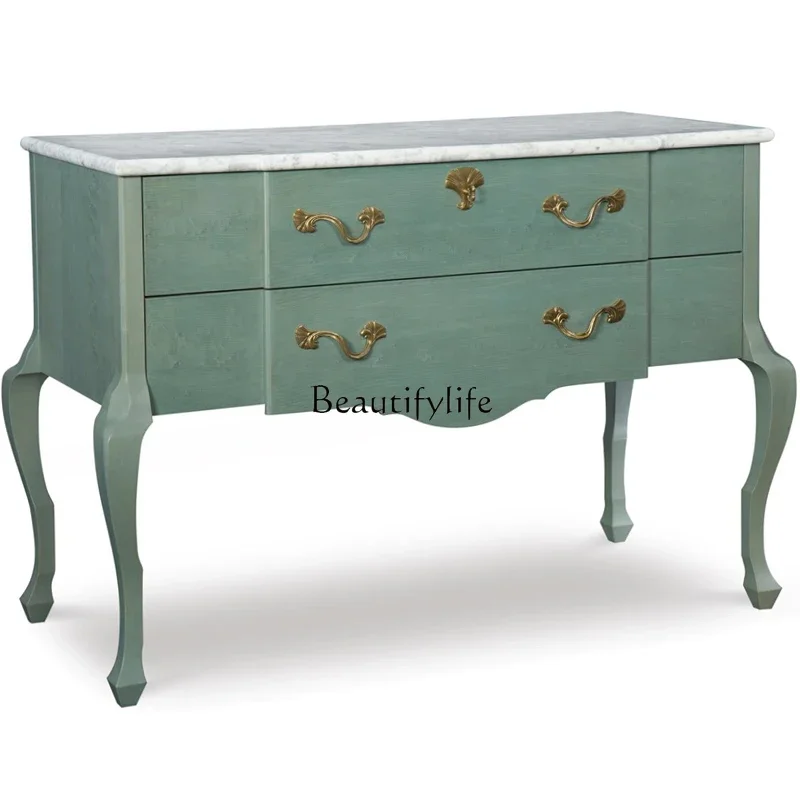 

Light luxury American retro simple modern high-end entrance cabinet decorative drawer side cabinet