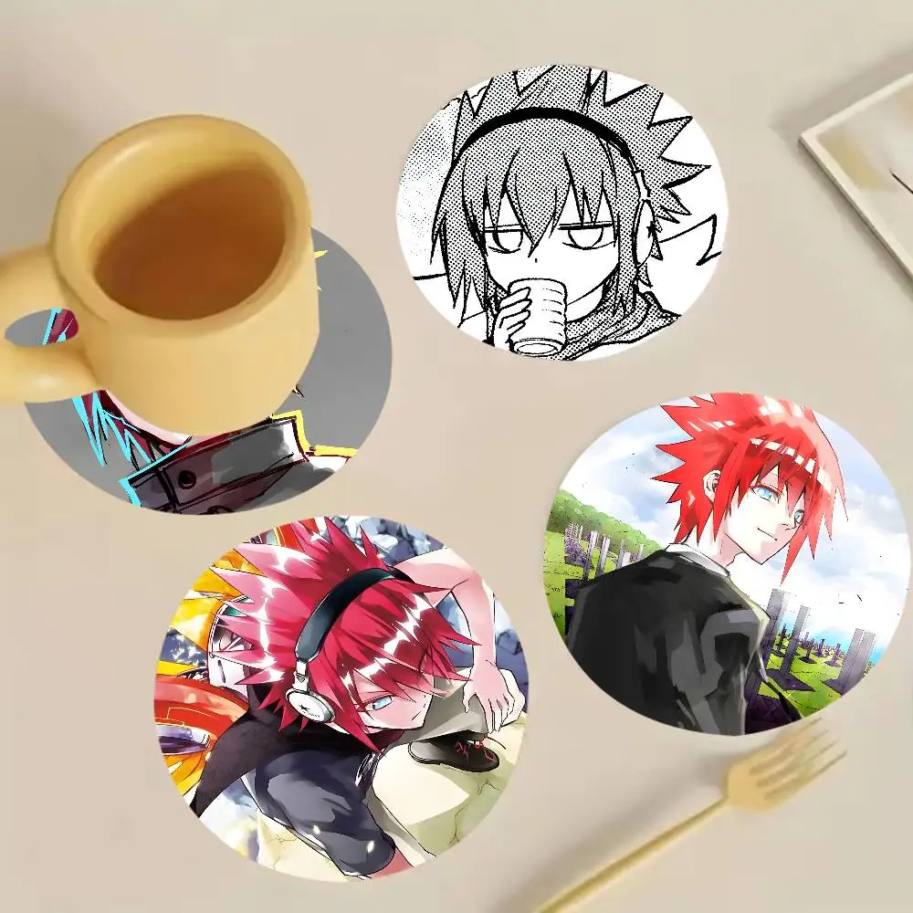 S-Shimon Ikaruga Twin Star Exorcists Wooden Cup Mat Cappuccino Vodka Juice Water Coaster for Flower Shop