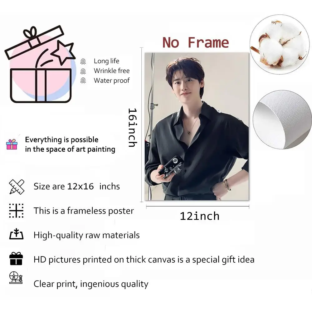 Lee Jong Suk Individual Actor Painting Calligraphy Poster Parisian chic decor Glam Canvas Modern living room