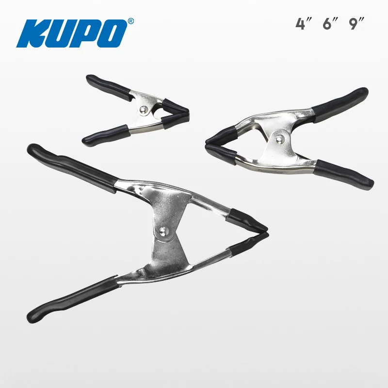 KUPO KCP-354-BK / 4 ” , KCP-356-BK / 6”, KCP-359-BK / 9 ”, стальной пружинный зажим, черный набор, 2 шт.