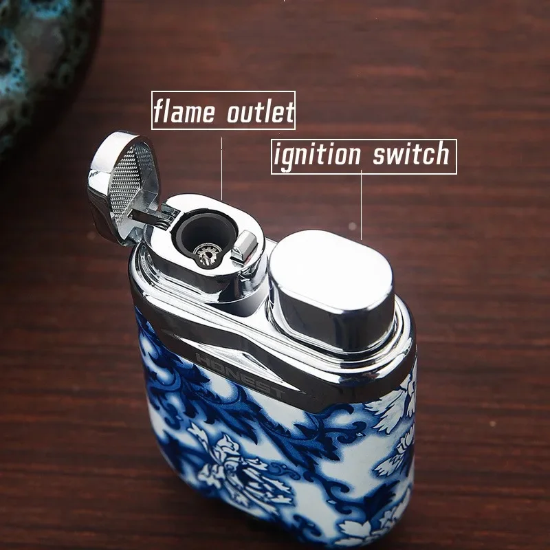 Honest Celadon Lighters for Men, Metal, Electronic Ignition, Jet Lighters, High-End, Windproof Torch, Smoking Gift, New
