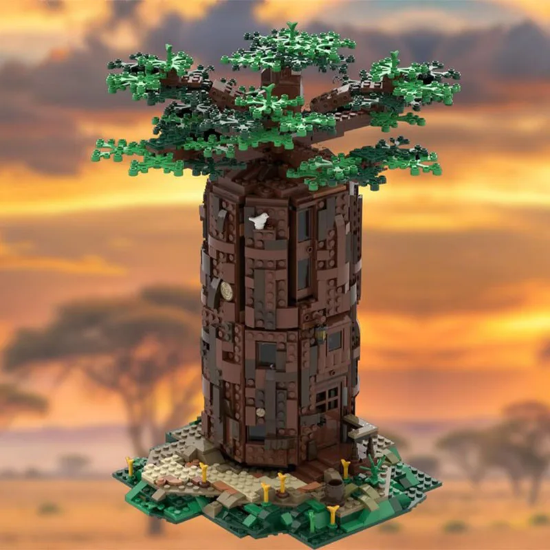 

1515pcs MOC Living in a Baobab Treehouse Diorama Modular Building Blocks Creative Assembly Holiday Gift Kids Playset