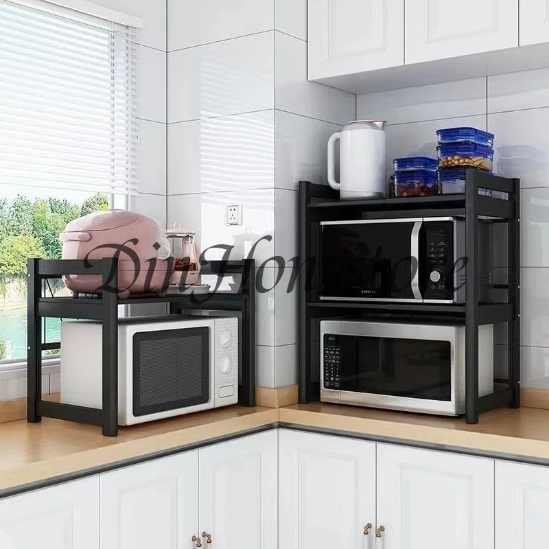 Microwave Oven Storage Shelf Multi-layer Kitchen Rack Tabletop Seasoning Holder Multifunctional Organizer