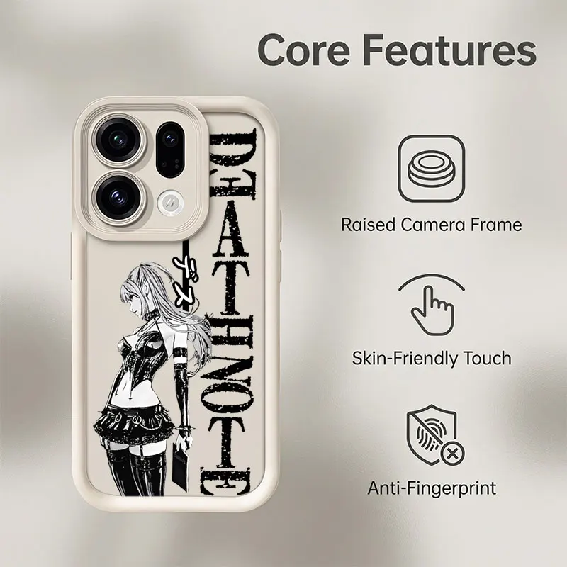 Anime Death Note Shockproof Phone Case For OPPO A5 A6 Pro A5X A6X A16 A17 A54 A57 A60 A73 A77 A79 A80 A93 F19 F21 Find X9 Pro