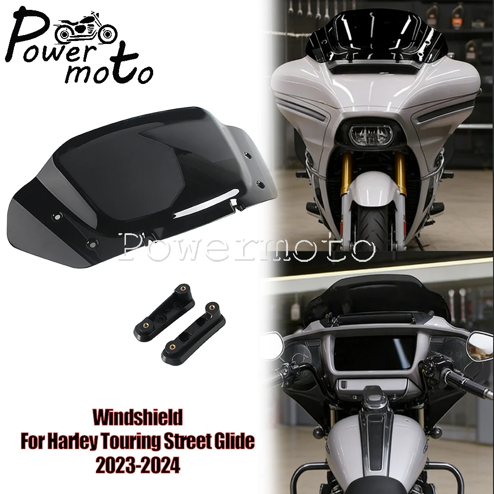 Motorcycle ABS Windshield Wind Air Deflector Wind Screen For Harley Touring Street Glide FLHX 2023 CVO Street Glide FLHXSE 2024