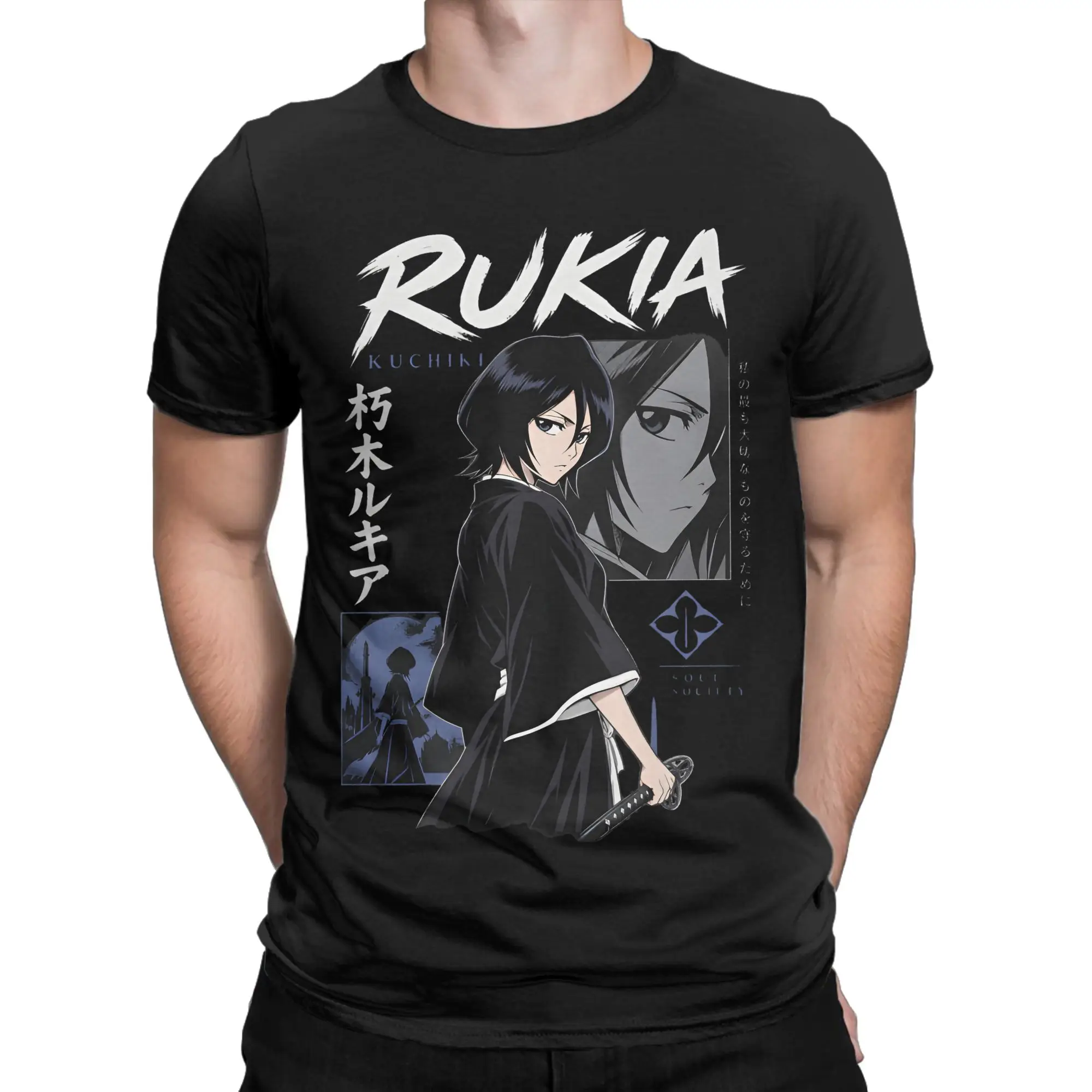 Men Women's Rukia Kuchiki T Shirts Bleaches Anime 100% Cotton Clothing Funny Short Sleeve Crew Neck Tees 4XL 5XL T-Shirts
