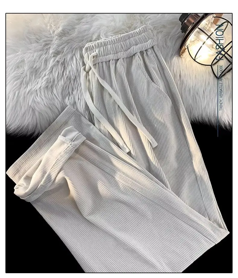 

Неудачные вельветовые повседневные брюки, свободный крой, прямые брюки, мужские осенние спортивные брюки, корейский модный молодежный энергетический образ