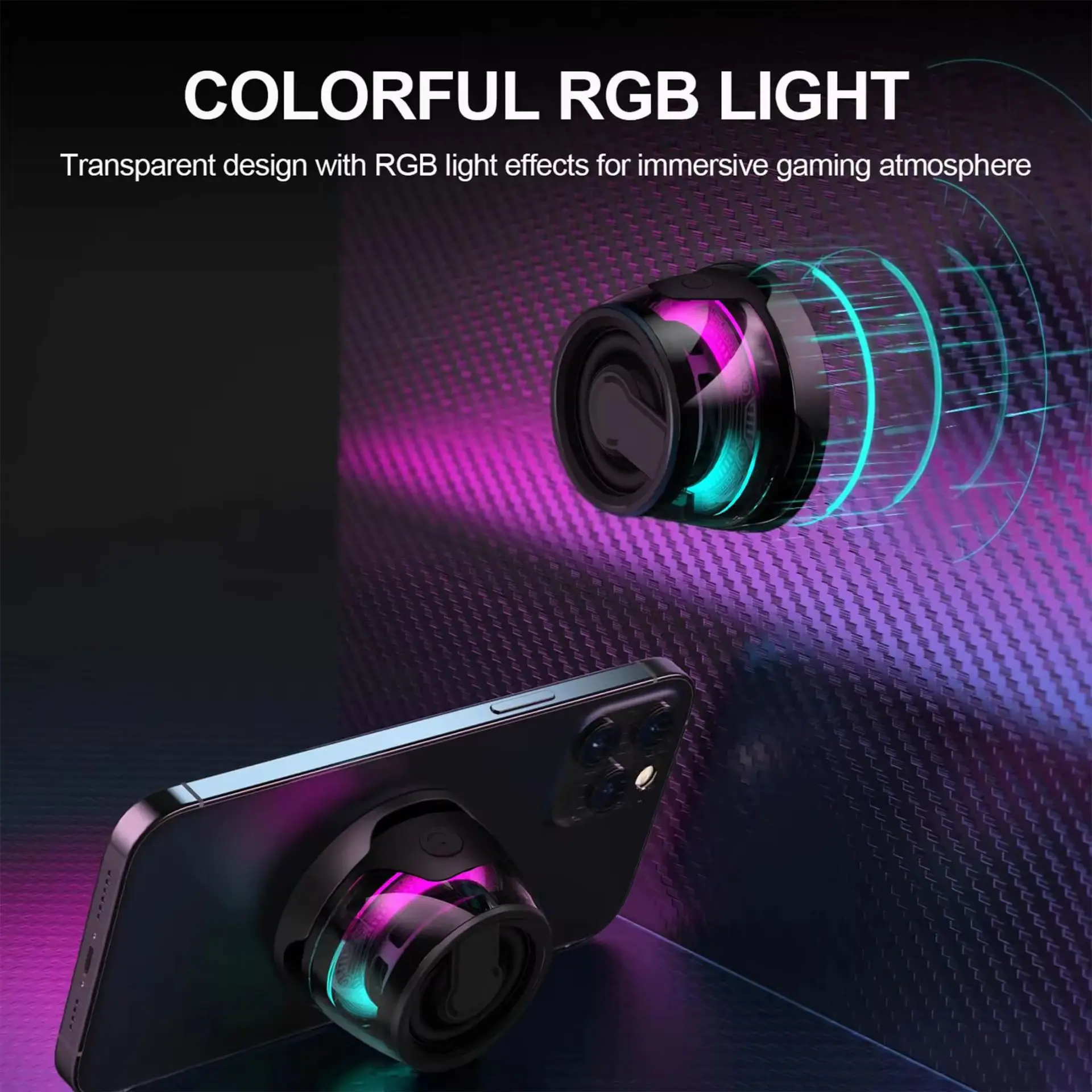 

Outdoor Magnetic Bluetooth Speaker Wireless Portable Mini Travel Stereo Speaker with RGB Color Light and Phone Holder for Ios