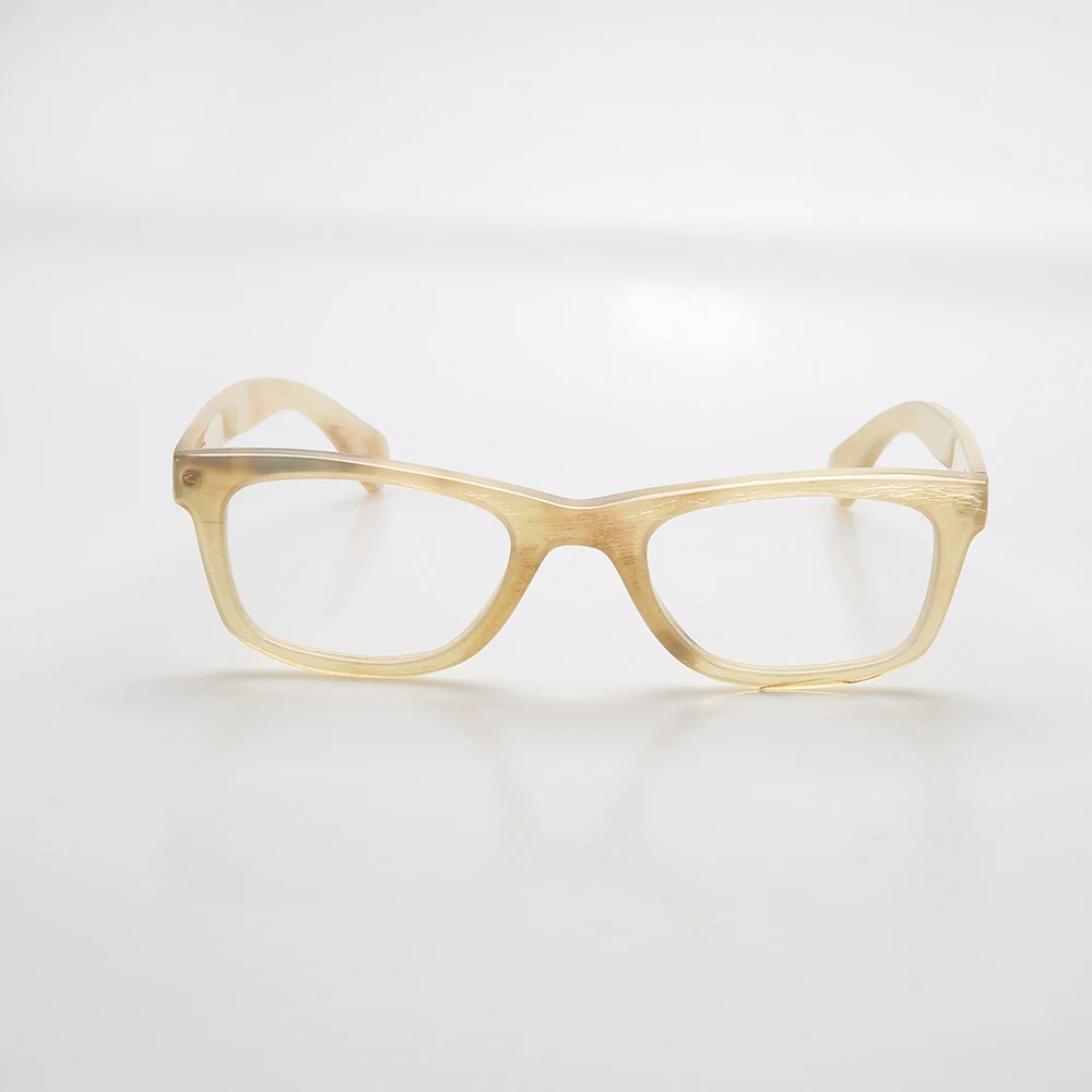 

Classic fashion business handmade glasses Natural Horn Unique glasses frame man A round box