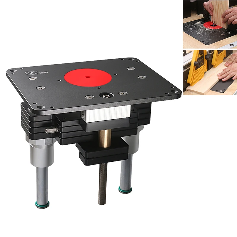 Woodworking Heavy Duty Router Lift  Insert Plate Engraving Machine With Flip Board Cutting Woodworking Tools