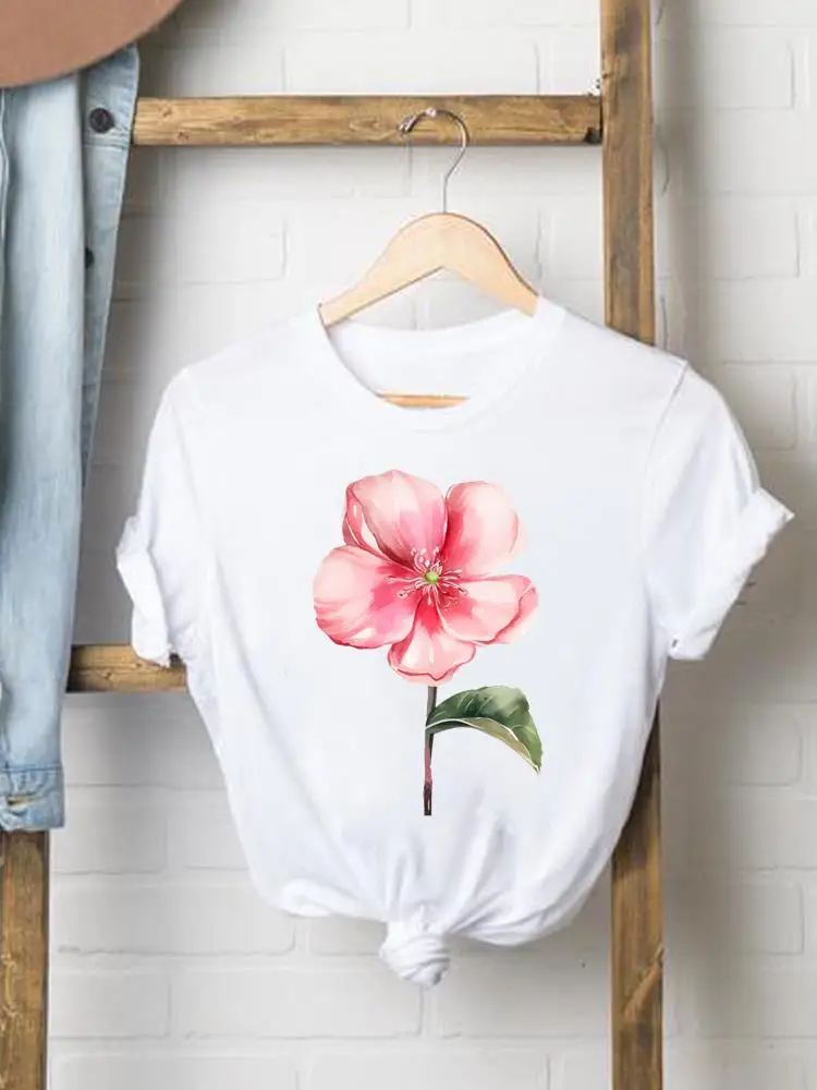 Love Flower Trend Cute 90s Short Sleeve Fashion Women Print T Clothing Casual Clothes Female T-shirts Ladies Graphic Tee