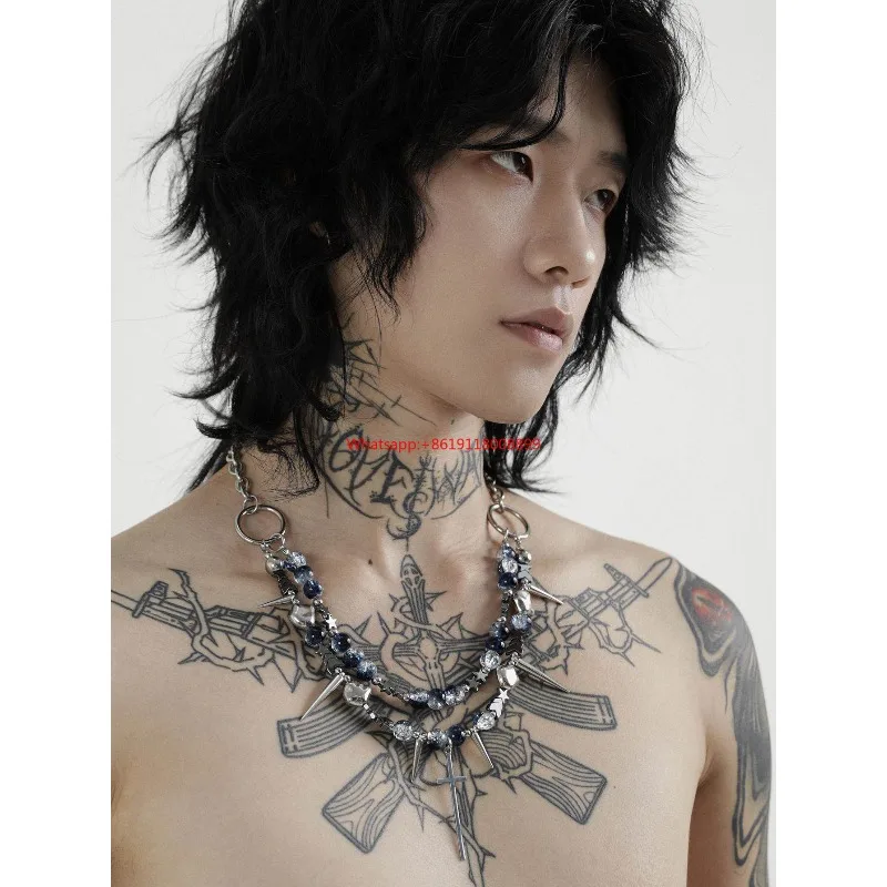 [Deep Sea Starry Sky] Design Punk-style Y2k Premium Beaded Heavy-duty Handmade Necklace