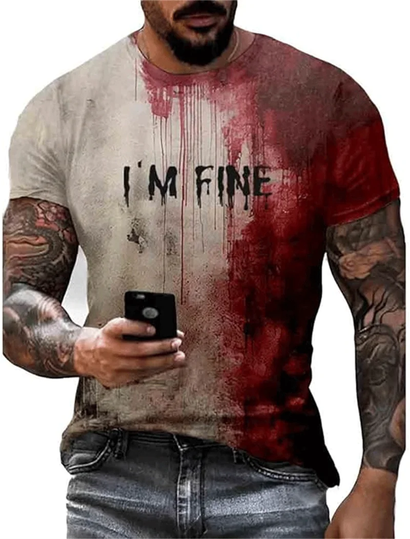 

Harajuku New 3D Printing Horror Bloody T Shirt For Men Kid Cool Streetwear Short Sleeve Fashion Unisex Tee Shirts Clothing Tees