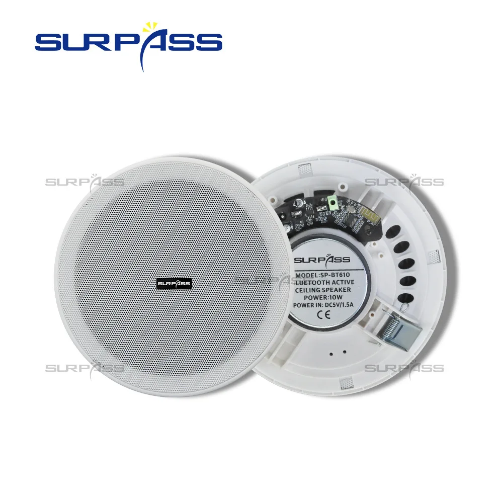 6 Inch Wireless Bluetooth Active Ceiling Speaker 10W Power HiFi In-Ceiling Speaker Easy Installation AUX Indoor Audio System