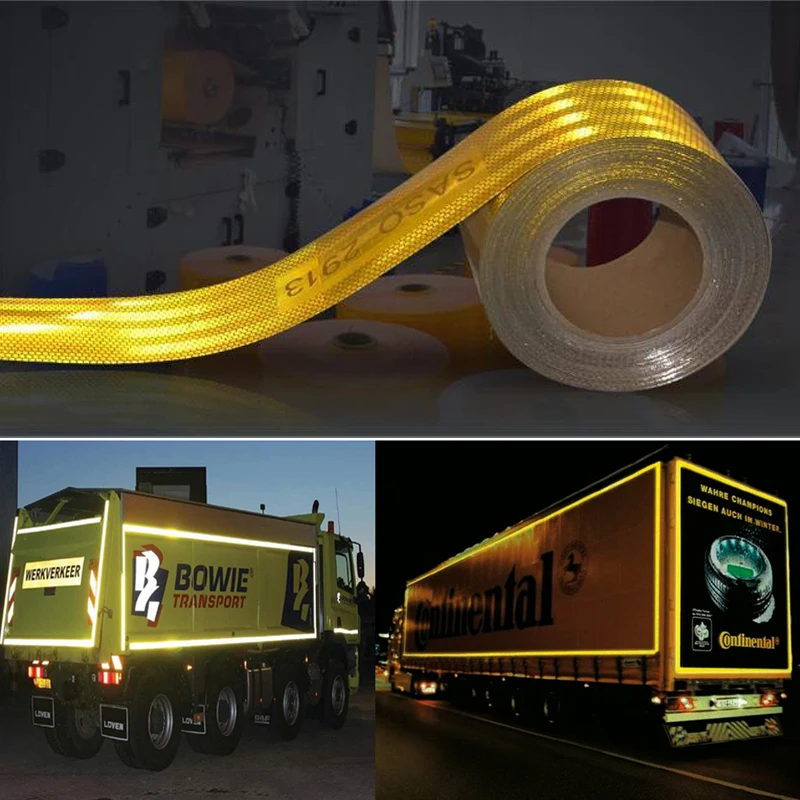 SASO 2913 High Quality PET Plating Aluminium Reflective Tape Reflective Adhesive Strip Conspicuity For Truck Trailer