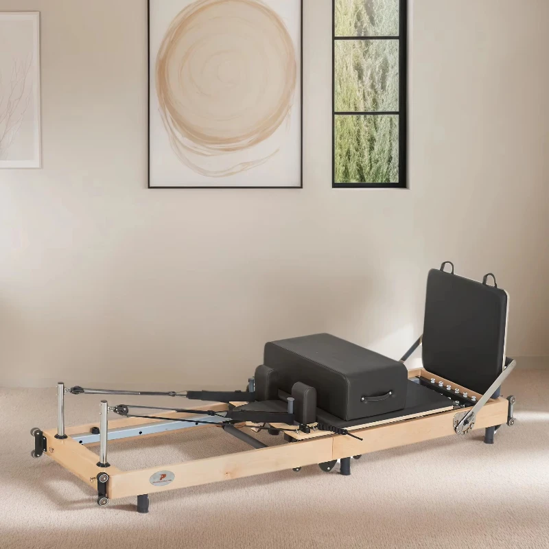 

Training Exercises Maple Reformer Folder Durable Wood Foldable Pilates Reformer