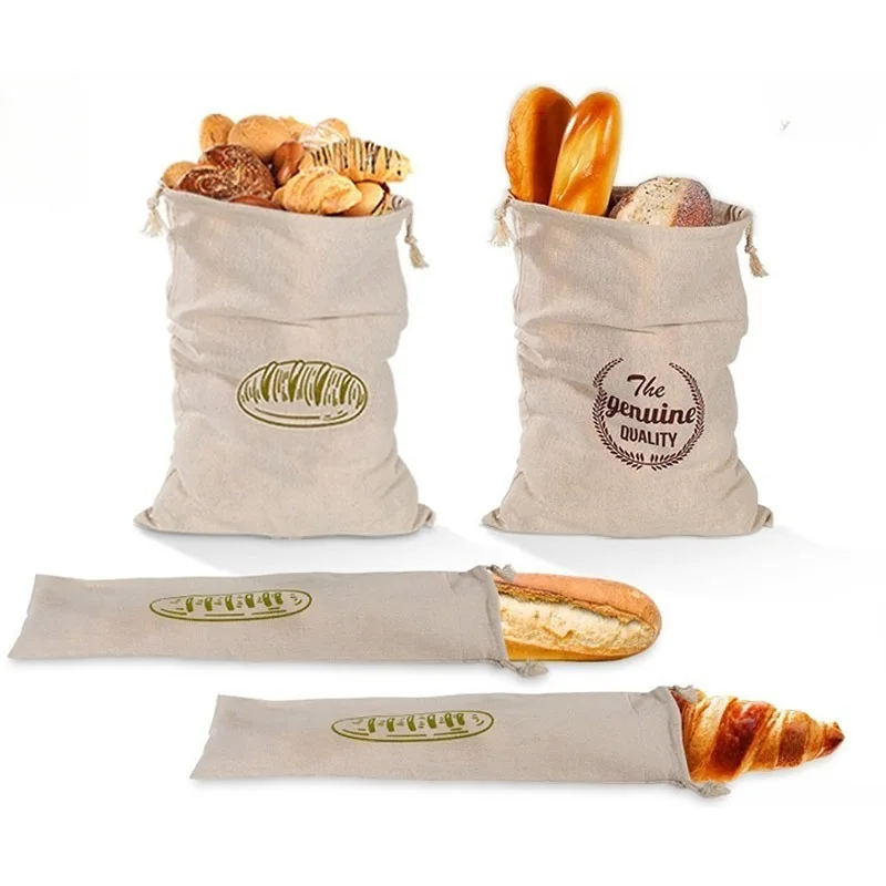 Leinen-Brotbeutel, wiederverwendbare Beutel für Brot, Beutel mit Kordelzug, selbstgemachte, handwerkliche Brot-Aufbewahrungsbeutel, Aufbewahrungsbehälter für Lebensmittel