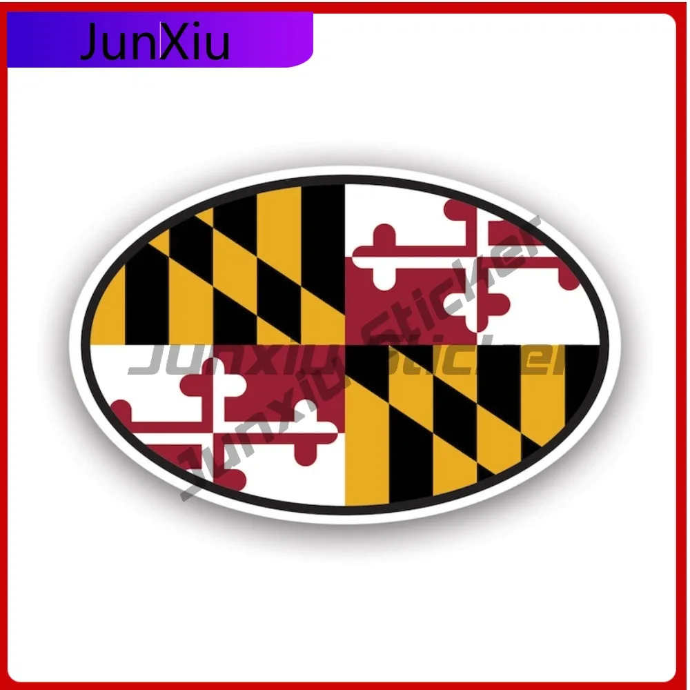 

Maryland Flag Oval Scratch Resistant Fade Resistant Classic For Laptop Rear Windshield Helmet Easy To Remove Easy Apply Decal