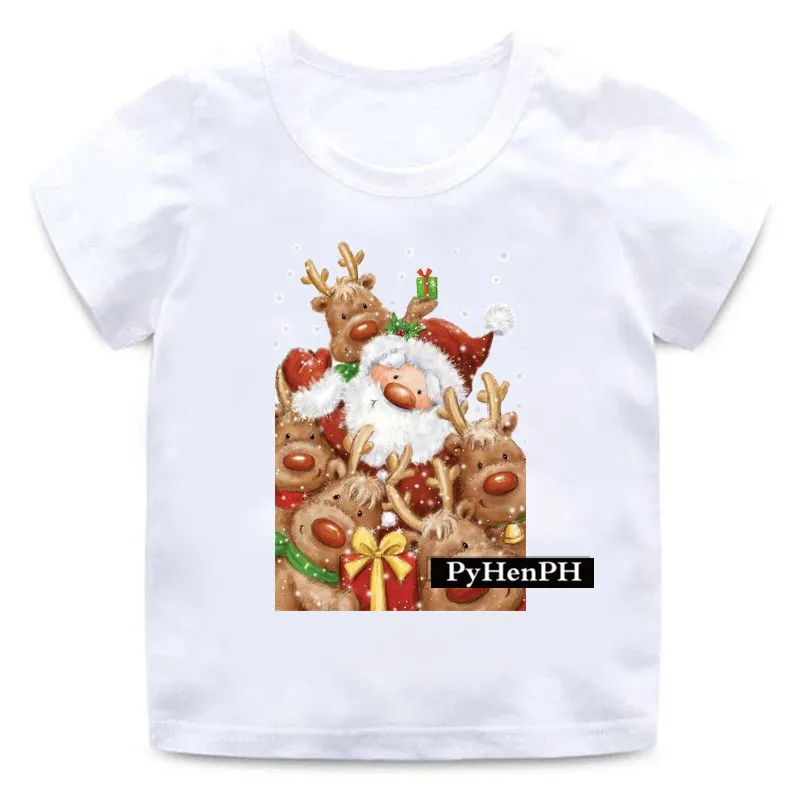 Merry Christmas Tshirt  Christmas Christmas Boys and Girls Children Short Sleeve T-shirt New Summer Clothes Clothes