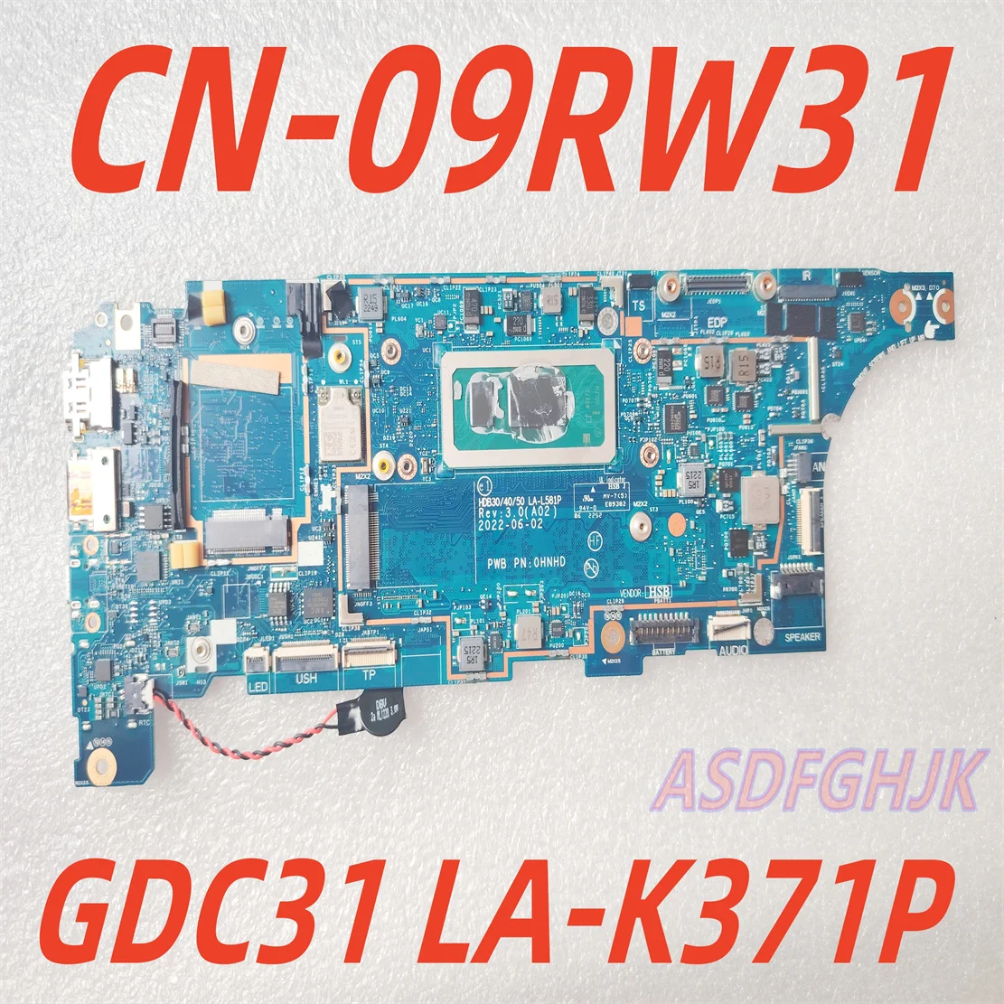 

inalna płyta główna 9RW31 dla Dell Latitude 7520 7420 7320 z i7-1185G7 i 16 ГБ 09rw31 gdc31 la-k371p test ok