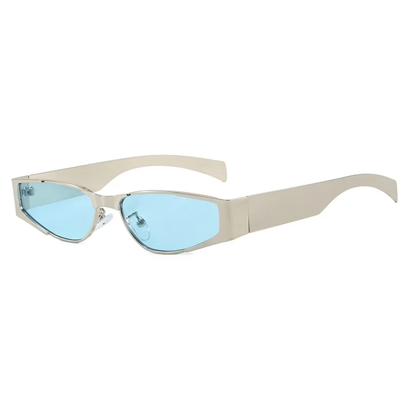 

New Retro Candy Color Cat Eye Women Sunglasses Y2K Luxury Narrow Frame Rivet Outdoor Sports Punk Men Trend Gafas de sol