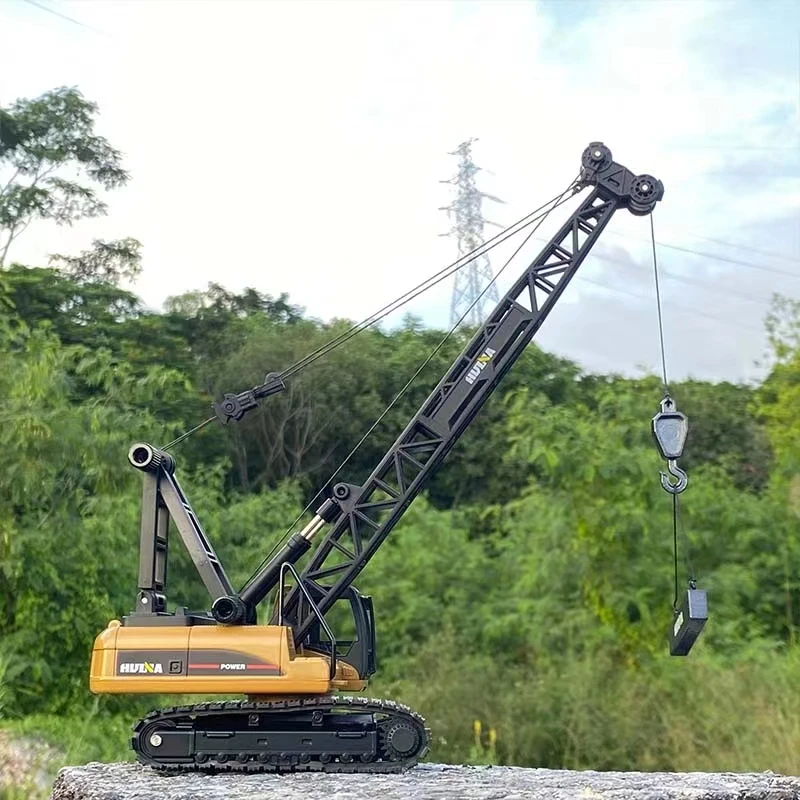 Huina-modelo de coche de aleación para niños, camión cargador de grúa de simulación, camión volquete, vehículo de ingeniería, tractor, colección de