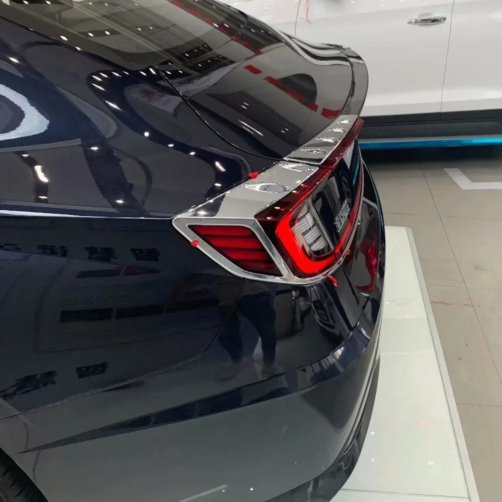 

Для Hyundai Sonata 2020 2021 2022 2023, хромированная крышка заднего фонаря, накладка на задний фонарь, рамка, рамка, внешние автомобильные аксессуары
