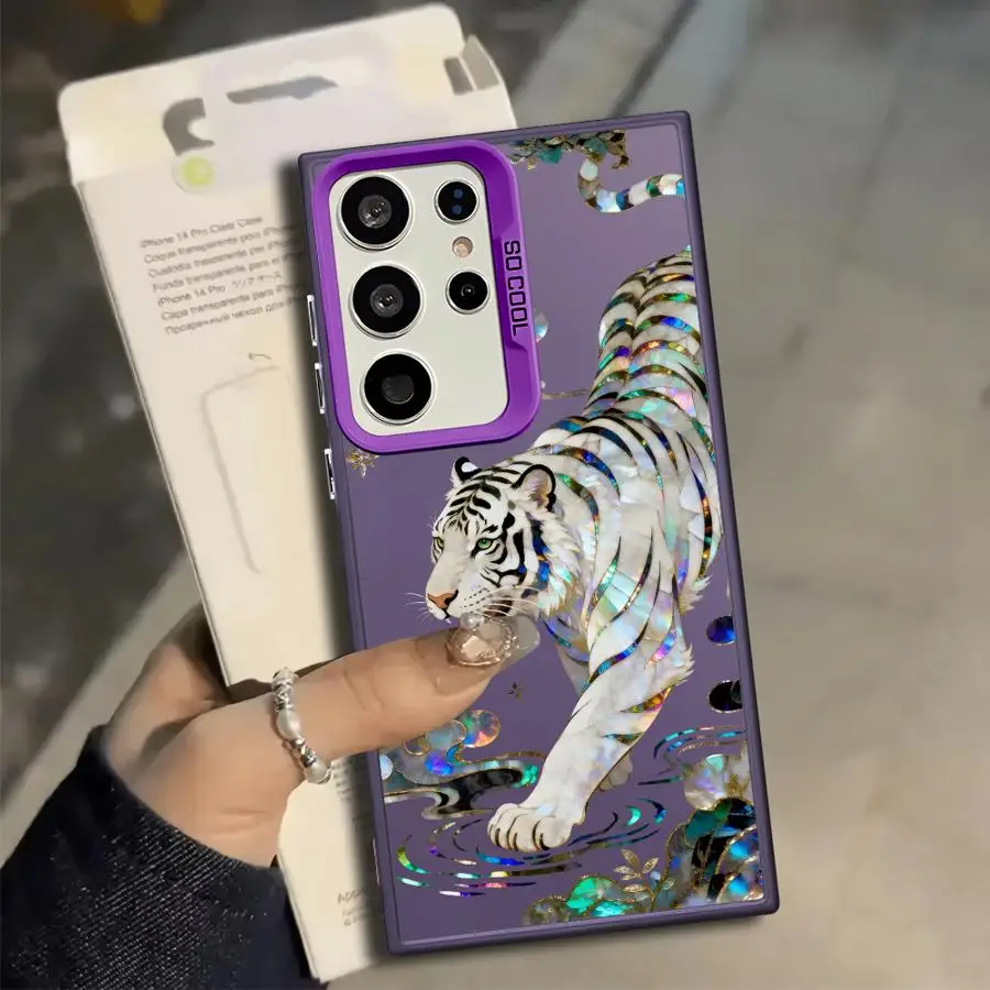 Phone Cover Case for Samsung Galaxy S25 S25Edge S24 FE S23 Ultra S23 Note 20 Ultra S22 S20 Plus S21 Creative Tiger Dragon