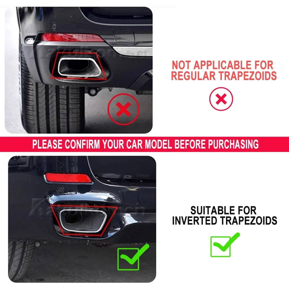 

1Set Stainless Steel Black Car Exhaust Pipe Cover Automobiles Tail Throat For BMW M sports version X5 F15 2014-18 X6 F16 2015-19