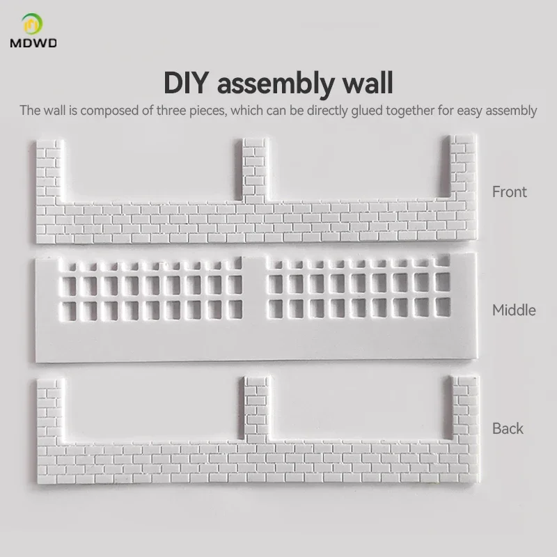 1 ピース/ロットミニチュアプラスチックフェンスモデルスケール 1:50-200 鉄道建物砂テーブルシーン材料ジオラマキット
