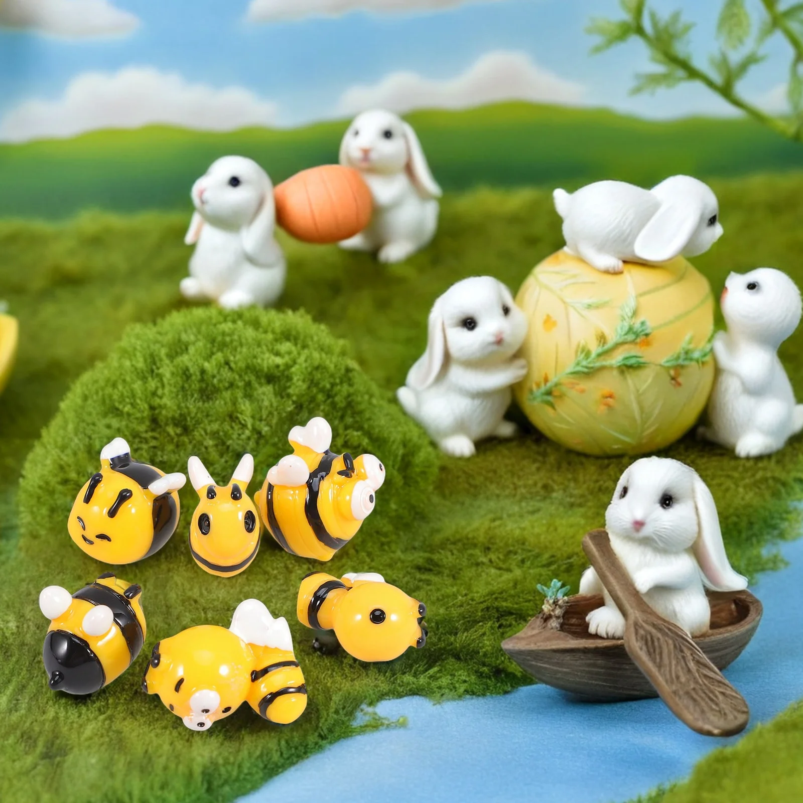 

6 шт., микро-смола, пчелы для поделок, мини-фигурки пчел, аксессуары для волос «сделай сам», сказочный садовый декор, насекомое, ремесло, садовая миниатюра