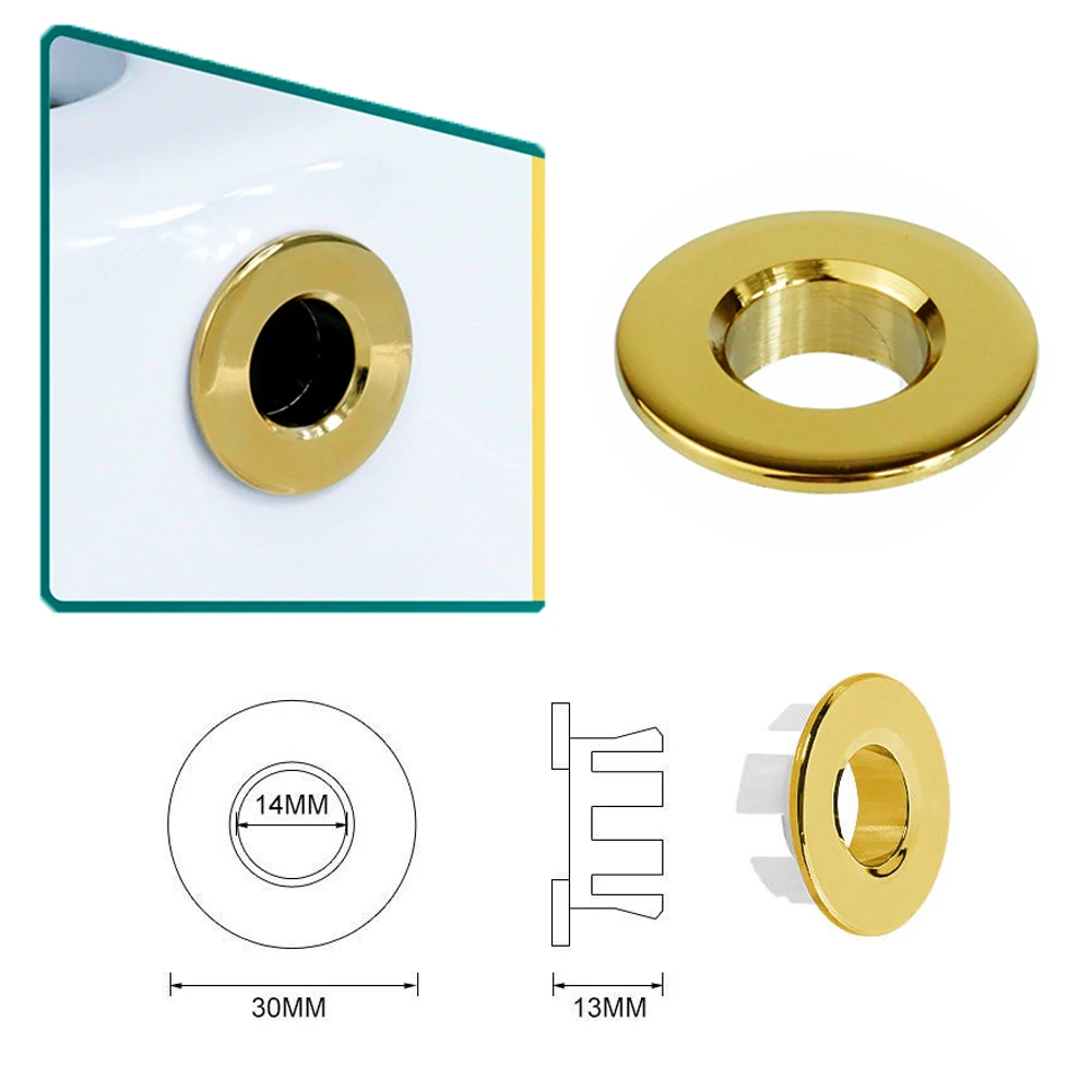 Overflow Ring Decor Cover Washbasin Trim Ring Brass Bathroom Sink Overflow Ring Basin Waste Cover Filter Bathroom Renovation