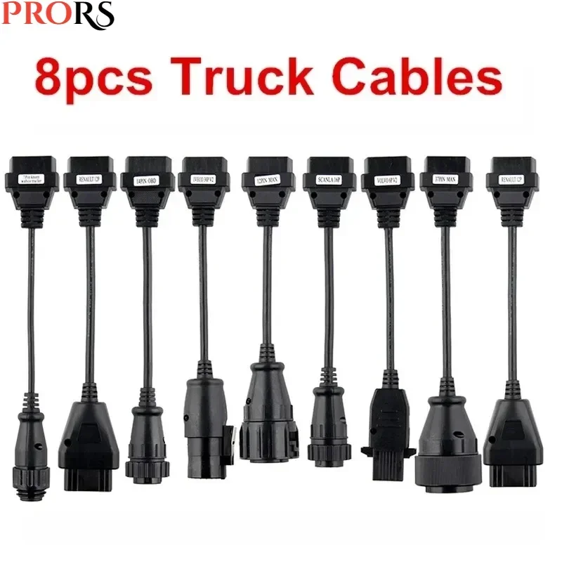 Best Price Truck Cables for 150 TCS Pro OBD2 Full Set 8pcs Trucks Plus VD TCS CDP Auto Cable for TNESF DELPHIS ORPDC for Volvo