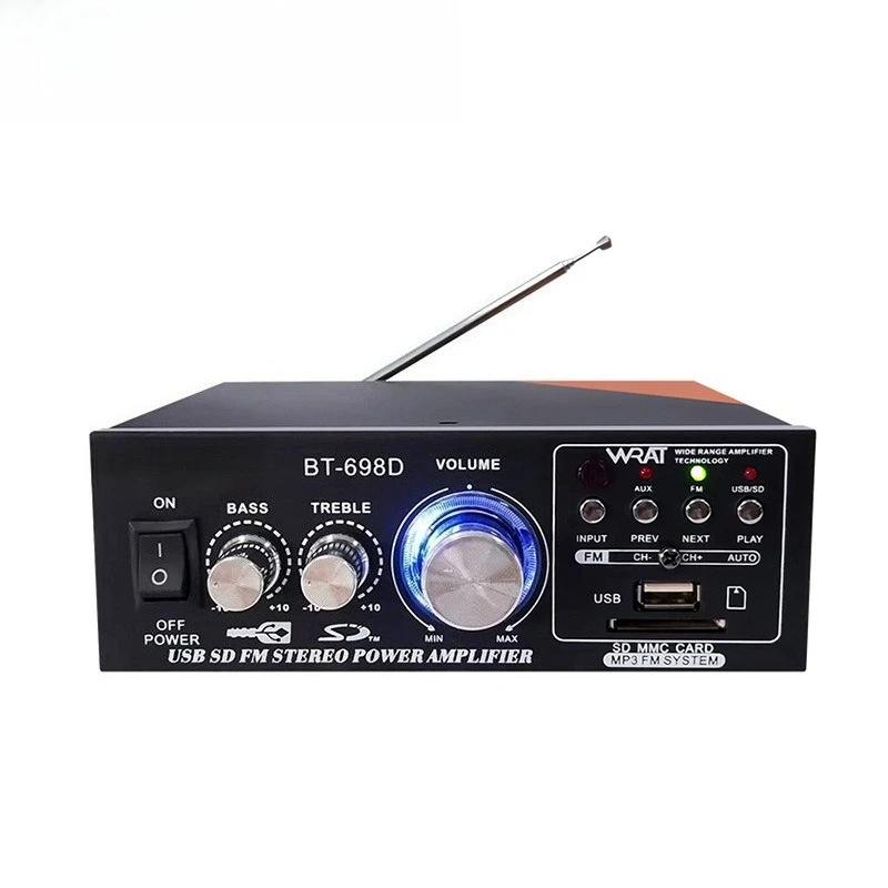 

AK-698D small Bluetooth power amplifier, home bookshelf audio card U disk radio two-channel