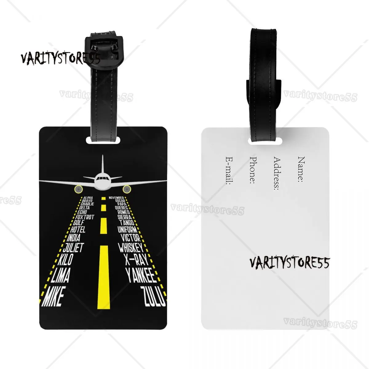 Custom Pilot Alphabet Aviation Aircraft Gift Luggage Tag With Name Card Airplane Aviator Cover ID Label for Travel Bag Suitcase